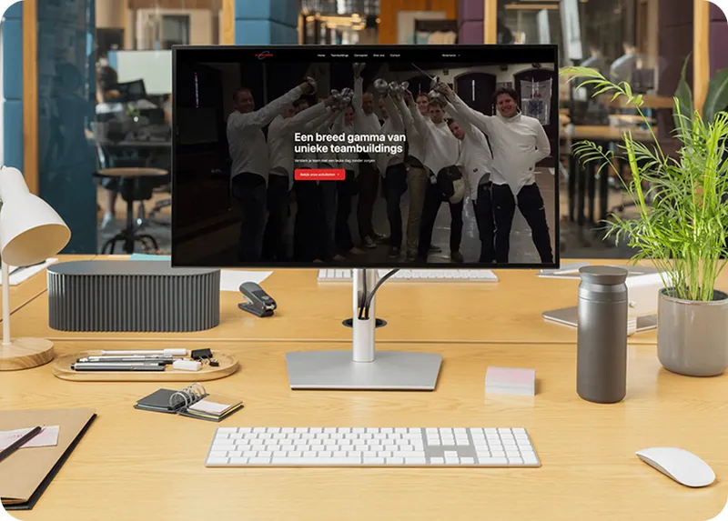 Modern workspace setup with desktop computer